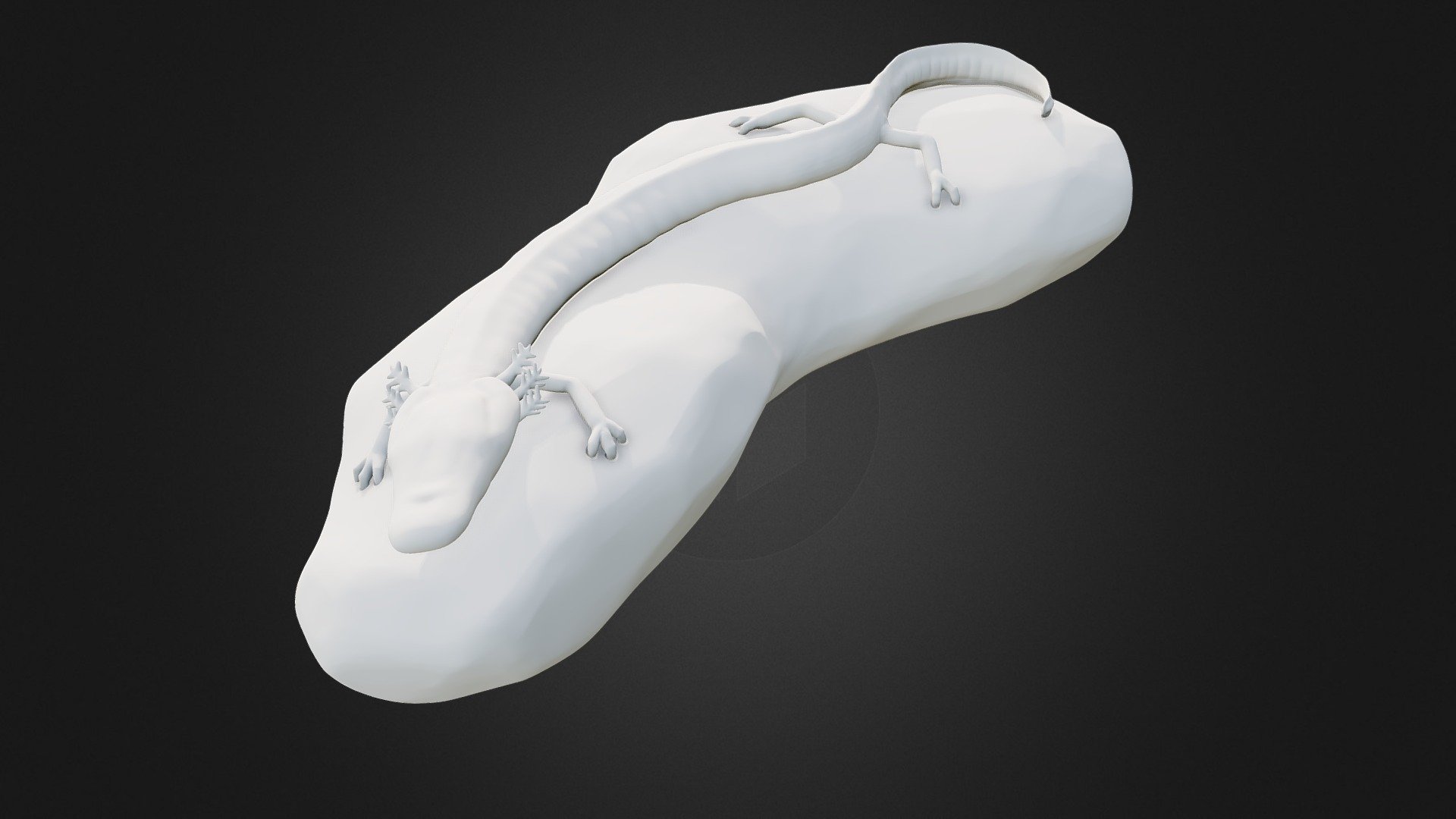 This is an Olm I did for a client that needed a 3d print ready model. It was a fun challenge to take on, especially the optimization for 3 printing like tolerances and pinning 3d model