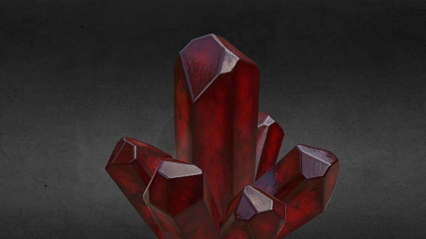 Testing making materials for crystals, this is my best so far - Red Crystal - 3D model by sophie 3d model