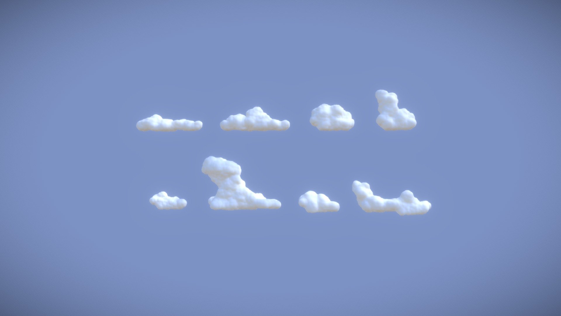 stylized cartoon hires cumulus clouds pack - Clouds Pack - Buy Royalty Free 3D model by pixbox 3d model