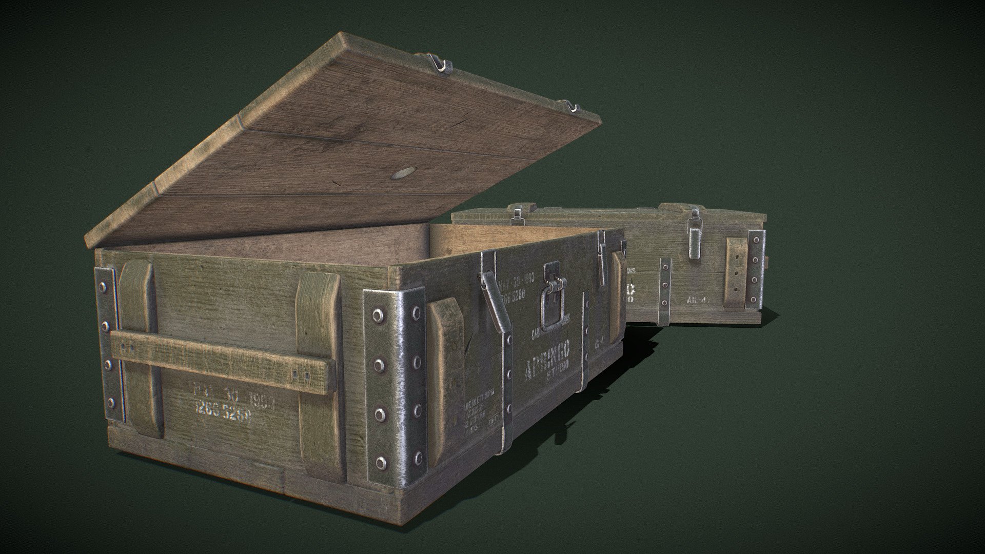 Modeling with blender and texturing Adobe substance painter 
Game readdy free asset
Enjoy - Ammunition Boxes - Download Free 3D model by Abringo 3d model