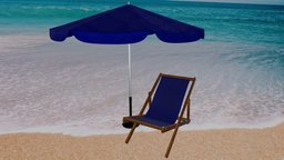 Deck Chair & Parasol FBX Low Poly FREE umbrella, pool, beach, free3dmodel, parasol, freedownload, free-download, freemodel, free-model, deckchair, woodchair, chair, free