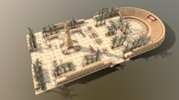 Ancient Desert Arena landscape, ancient, exterior, area, desert, sand, outdoor, arena, landscape-architecture, building