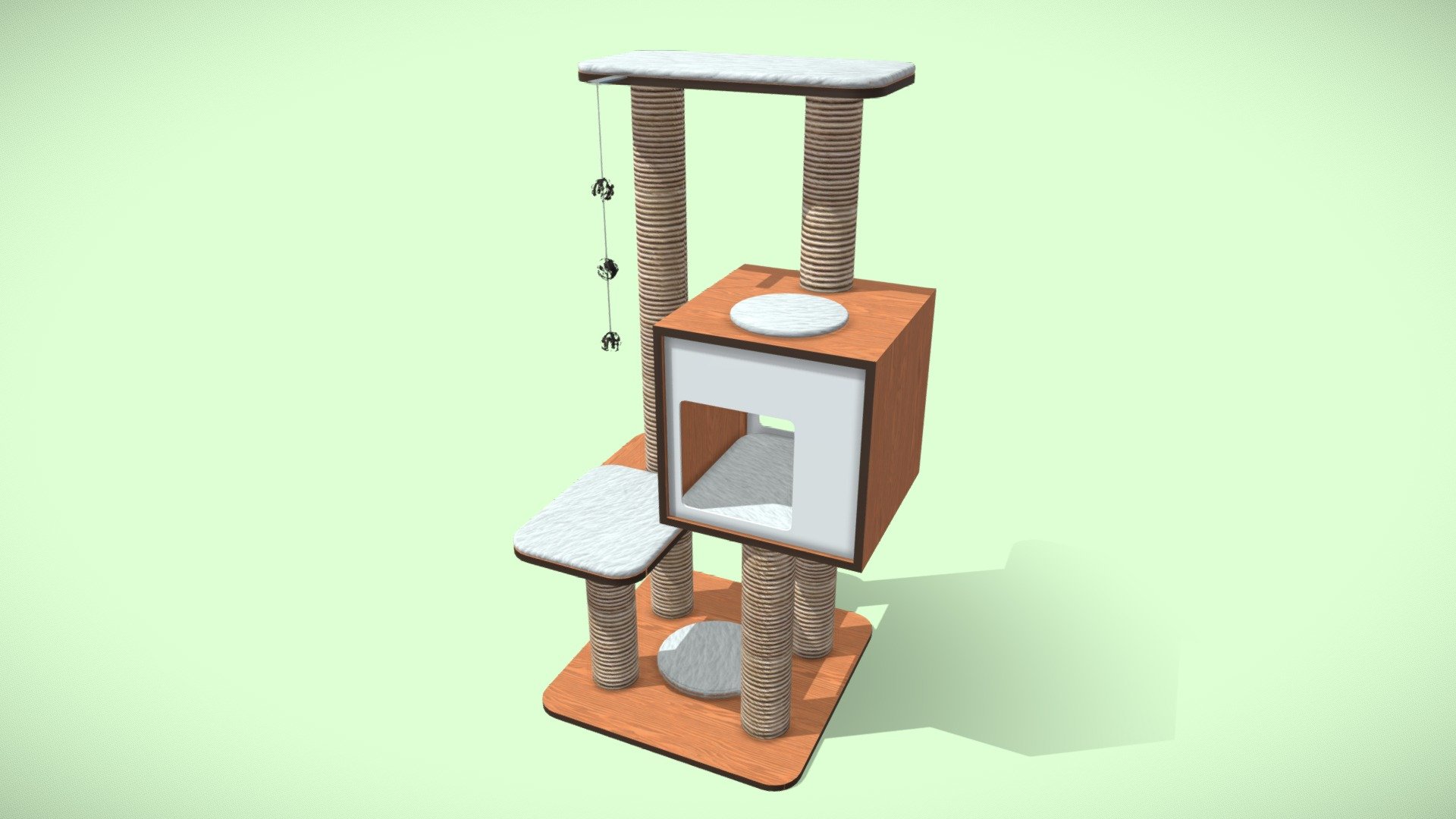 For the cat lovers, here is a cat tree with a modern design.
We all know that cats love to climb these kind of tower.

Perfect for a nice and cozy room.
If you need a higher definition version just ask me 3d model