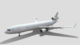 McDonnell Douglas MD-11 lowpoly static blank scenery, vintage, airport, aircraft, jet, static, fsx, developer, douglas, mcdonnell, md11, xplane, blank, lowpoly, gameasset, p3d, msfs, scaniverse, md-11
