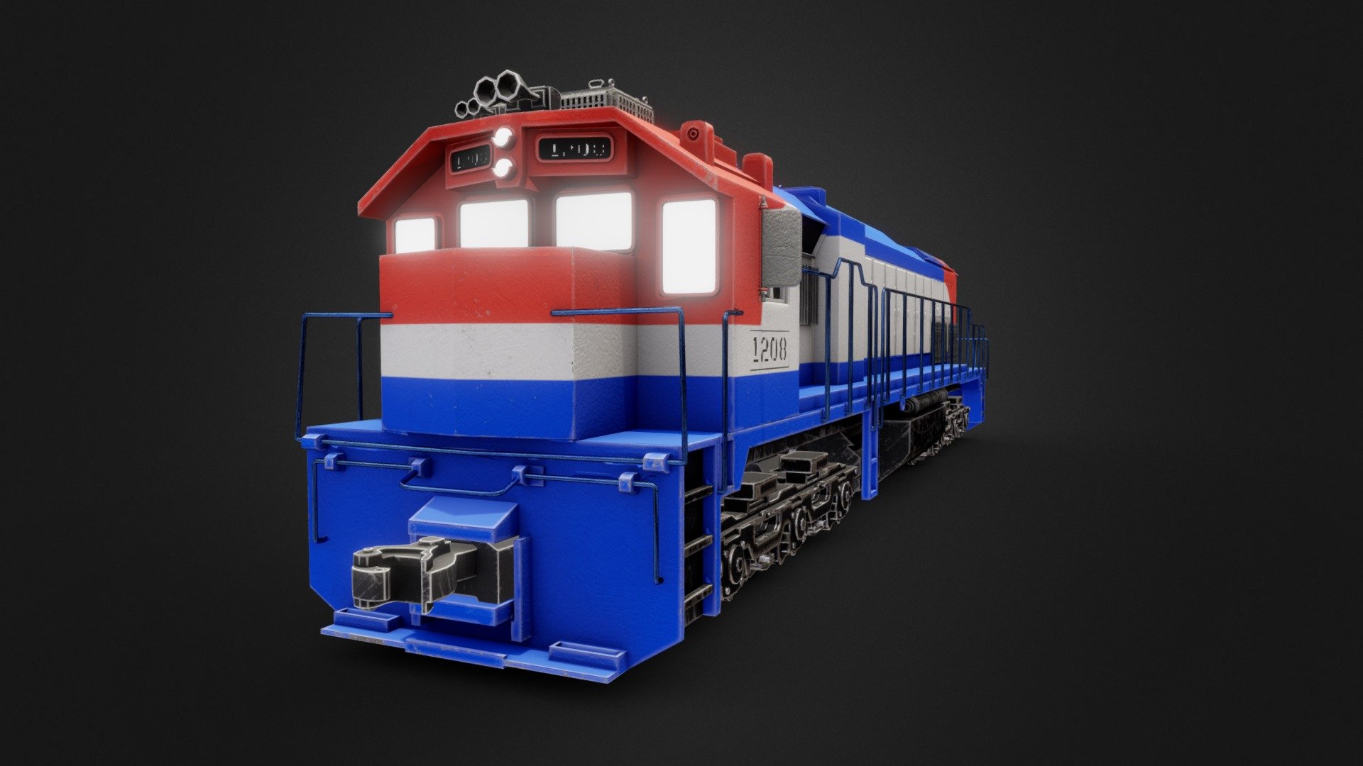 https://www.artstation.com/artwork/KedaDX

Based on GT26CW-2 (Korail 7500) series ,
3 PBR Materials (Train Main Body,Bogie,Decals) ,
47,652 Triangles - Stylized Diesel Locomotive Train - 3D model by BepsiTrain 3d model