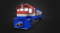 Stylized Diesel Locomotive Train