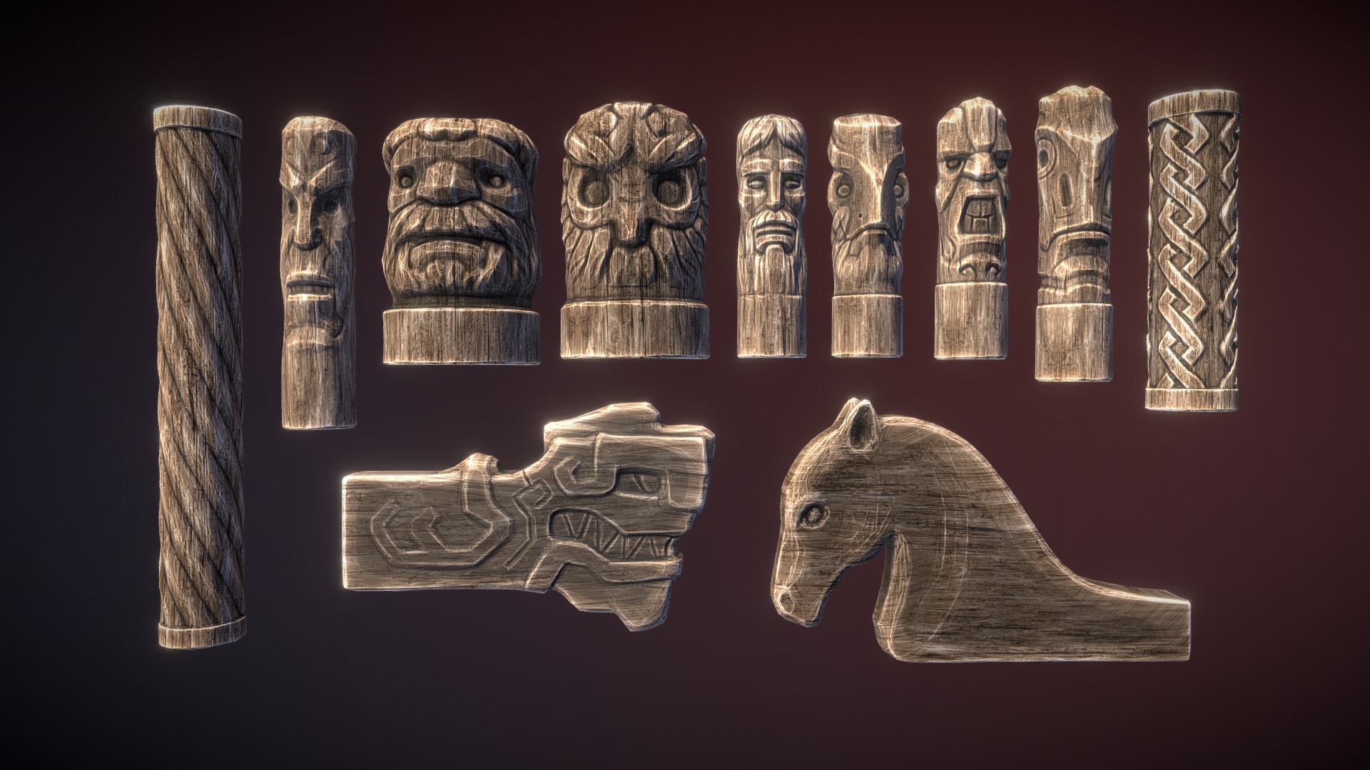 Wooden statues - Wooden statues - 3D model by Dmitriy Dryzhak (@arvart.lit) 3d model