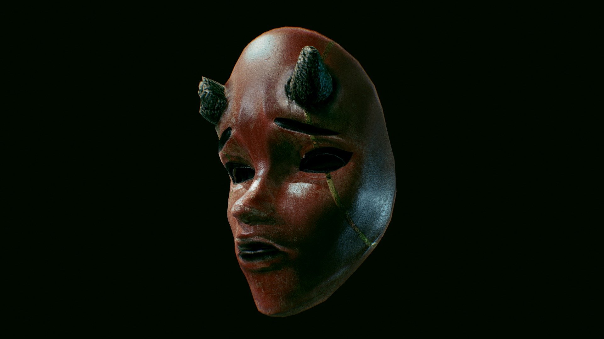 Japan inspired Demon Mask

Sculpted in Zbrush
Retopo in Maya
Textured in Substance Painter

You can find the full renders here
https://www.artstation.com/artwork/xYnEAW
https://www.artstation.com/artwork/6bl386 - Demon Mask - 3D model by firdauskazman 3d model