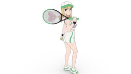 Anime Girl games, sports, vr, tennis, 3dcreation, racket, animecharacter, tenniscourt, girl, game, 3dmodel, fantasy, anime, rigged, tennisplayer, animeadventure, tennispassion, womentennis