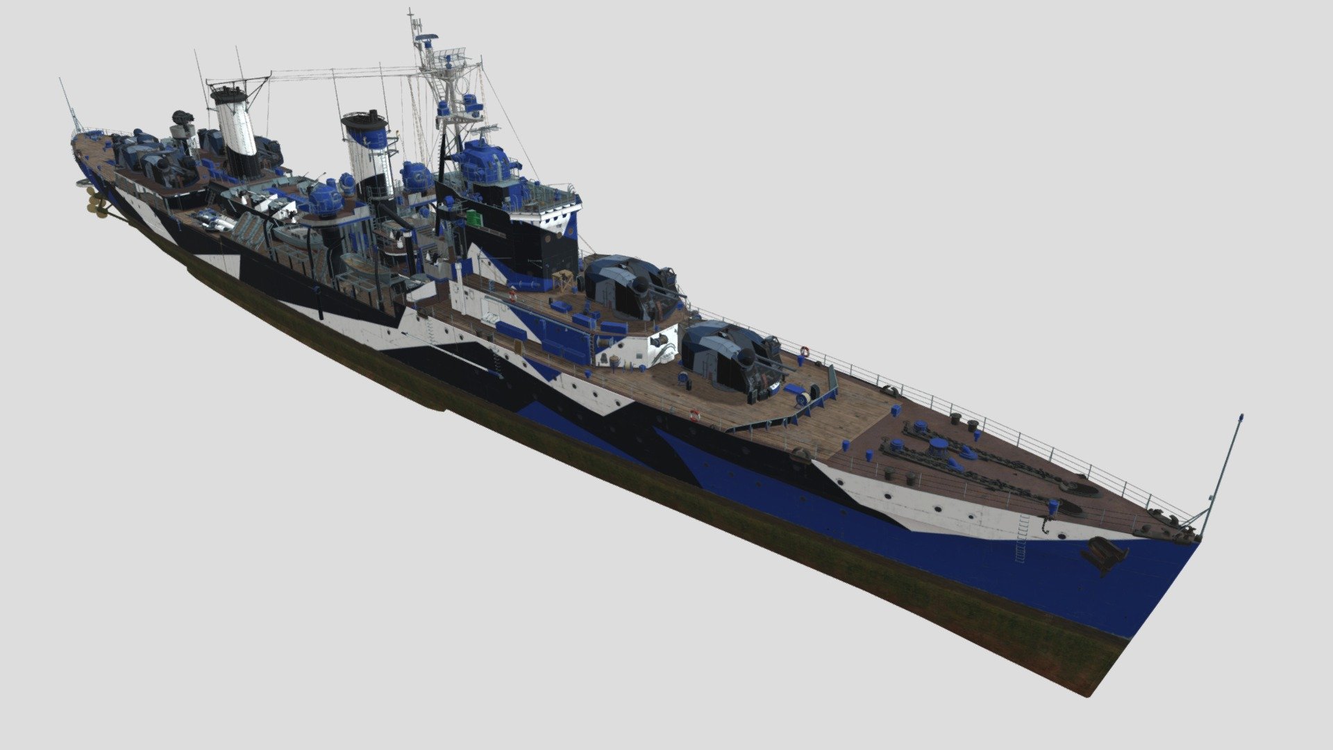 WorldLine-Chong'Qing was not sunk by the Kuomintang army,And has undergone modernization retrofit 3d model