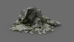 Rock 3-9 landscape, terrain, canyon, exterior, hill, mountain, cliff, ready, moss, mossy, game, pbr, low, poly, stone, rock