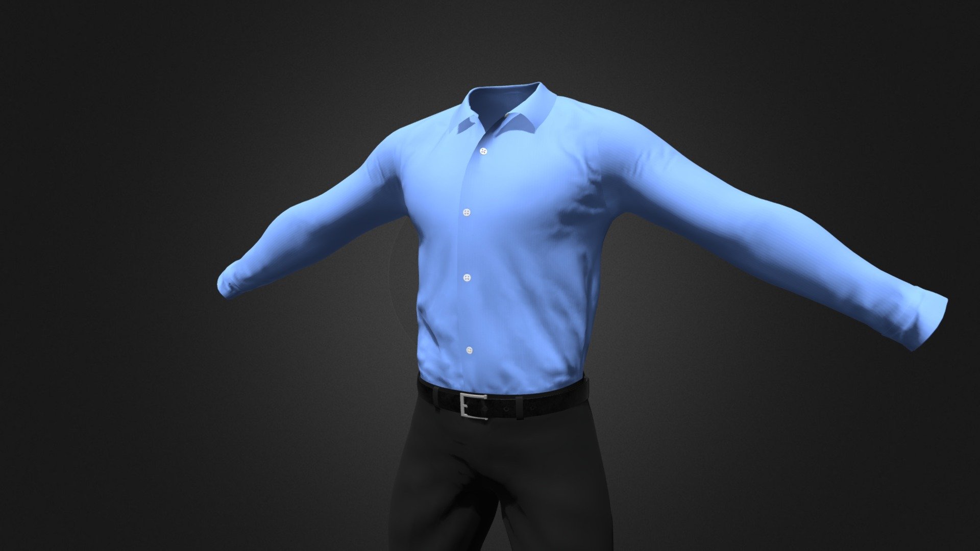 Formal Light Blue shirt Self print and black trouser, a formal wear for every occasion, Textures and Materials are PBR, all maps are 2048x2048 in resolution. The Maps include - Diffuse, Normals, Metalness, Height and Roughness 3d model