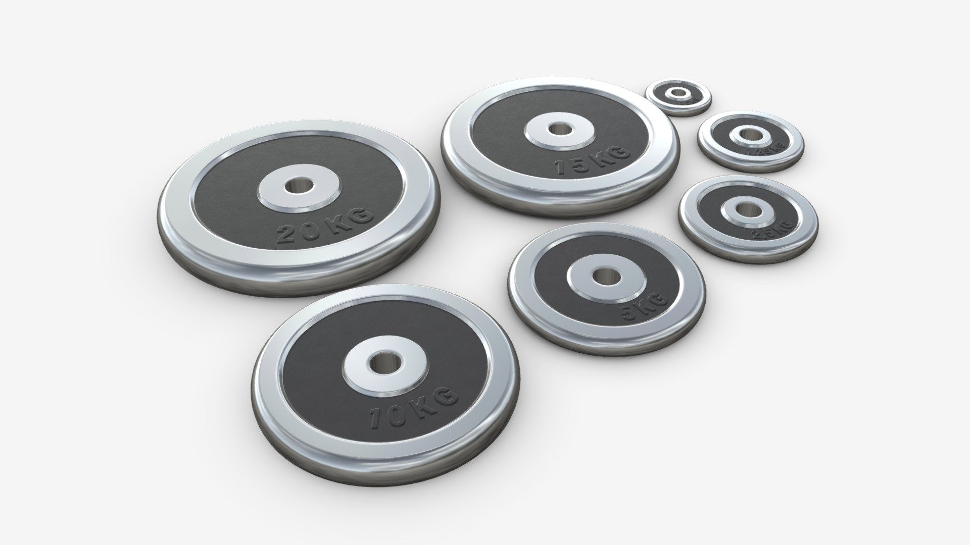 Barbell weight plate set metal rubber - Buy Royalty Free 3D model by HQ3DMOD (@AivisAstics) 3d model