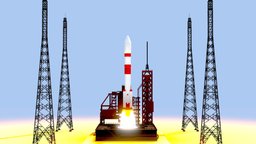Rocket Launchpad booster, electronic, india, rocketlauncher, launchpad, launcher, rocket, aw, isro, pslv, abhishekwalia, indian3dartist