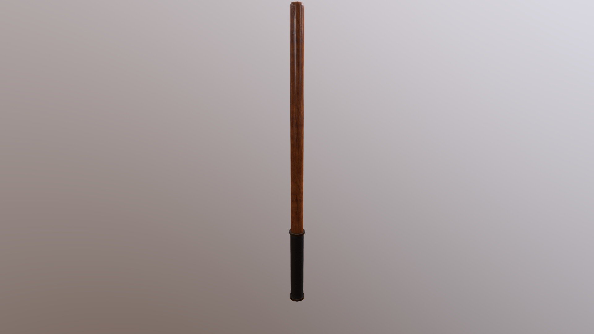 A police baton, with a wooden shaft and a leather bound handle shaped to fit the wielder's fingers 3d model