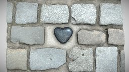 Heart of Koenigsberg heart, tiles, sidewalk, pavement, paving, stone