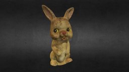 Old USSR Soviet Rubber Toy Rabbit Scan HighPoly rabbit, bunny, toy, soviet, vintage, old, rubber, ussr, scan, animal