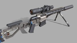 Fix by Q Sniper Rifle Low-poly 3D model