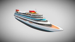 The cruise liner model ship 3D model yacht, tanker, ocean, water, navigation, nautical, liner, watercraft, recreational, cruising, model, ship, boat