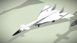 North American XB-70 Valkyrie usaf, airplane, bomber, valkyrie, north, strategic, american, aircraft, jet, coldwar, supersonic, mach3, avaition, lowpoly, gameasset, plane, xb-70, b-70