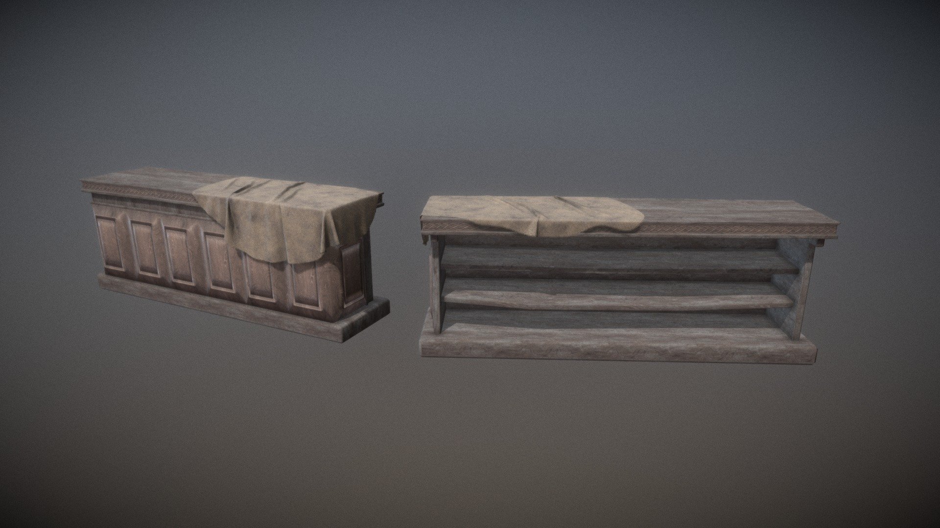 An big old tavern desk. Plus a cloth draping over.

LODs done by hand @50% increments.

Part of the “Old Tavern” set - https://goo.gl/KuknSf Part of the “Old” series - https://goo.gl/XWypwo - Old tavern Desk + Cloth - Buy Royalty Free 3D model by inedible.red (@inediblered) 3d model