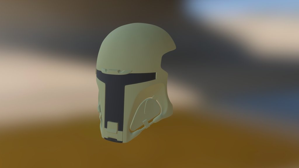 Boba Fett style airsoft visor for Ops-Core helmet. 
Work in progress. Visor is printed and testing in progress. Design will may change 3d model