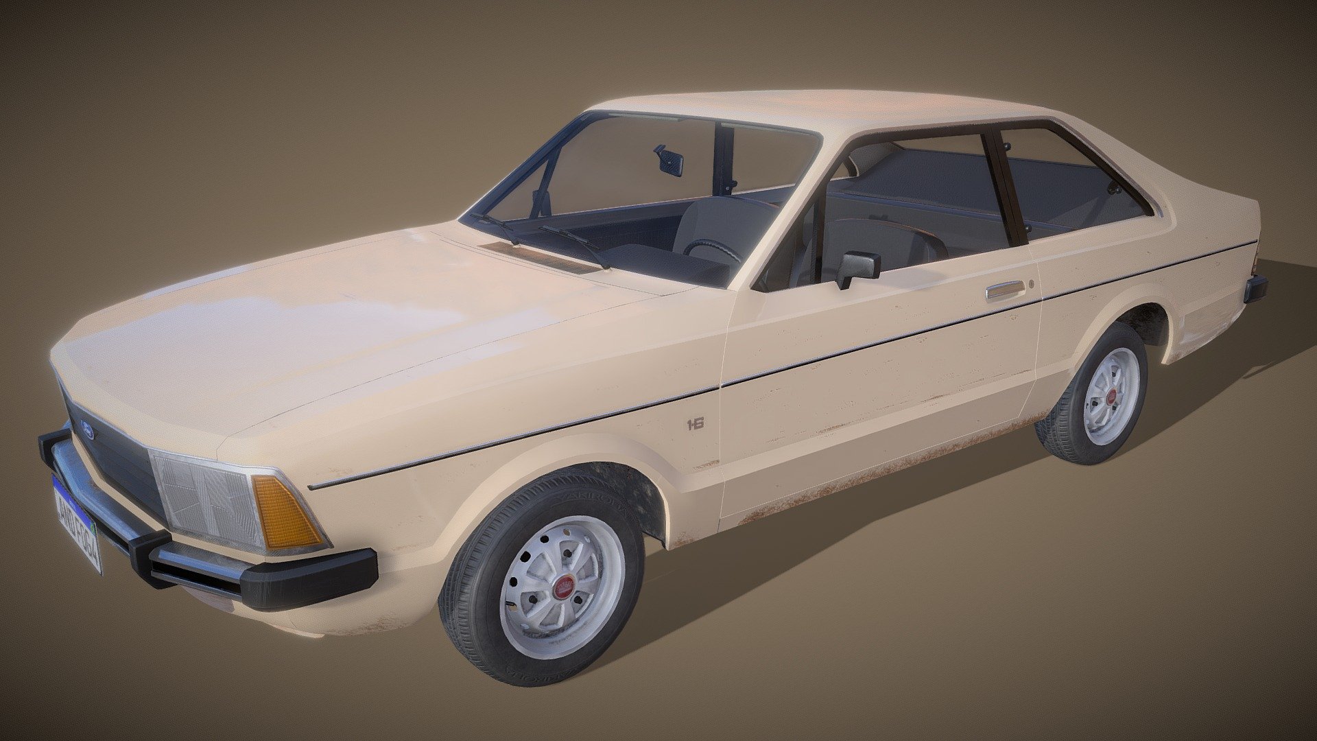 This car is named Corcel II. Produced in 1982 by Ford in Brazil.

Modeled by me using Blender.

Extensions are in .blend, .obj, .fbx.

Textures are in 2k.
 - Ford Corcel II 1982 - Buy Royalty Free 3D model by Anderson Fogaça (@andersonfogaca) 3d model