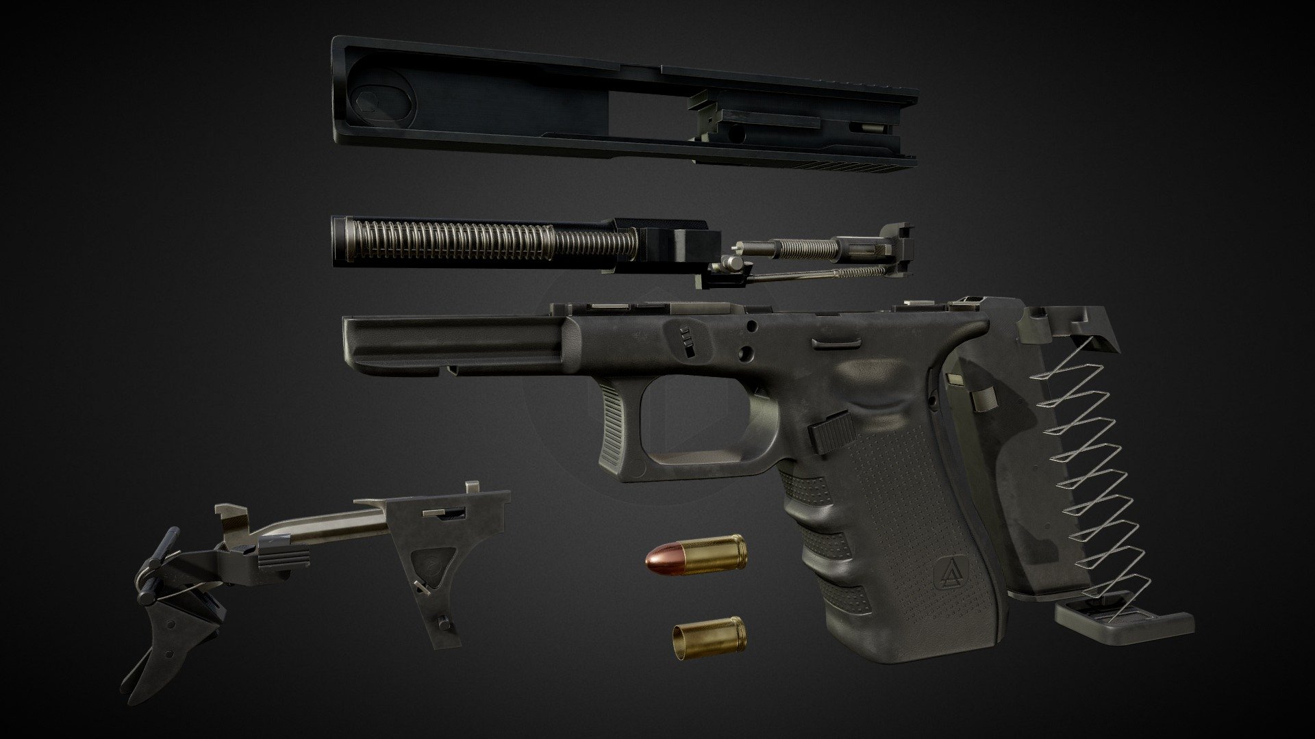 ArtStation - G17 9mm Pistol - Download Free 3D model by 3dvachevsky 3d model