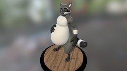 Gatsel standing, fat, raccoon