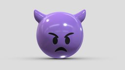 Apple Angry Face With Horns face, set, apple, messenger, smart, pack, collection, icon, vr, ar, smartphone, android, ios, samsung, phone, print, logo, cellphone, facebook, emoticon, emotion, emoji, chatting, animoji, asset, game, 3d, low, poly, mobile, funny, emojis, memoji