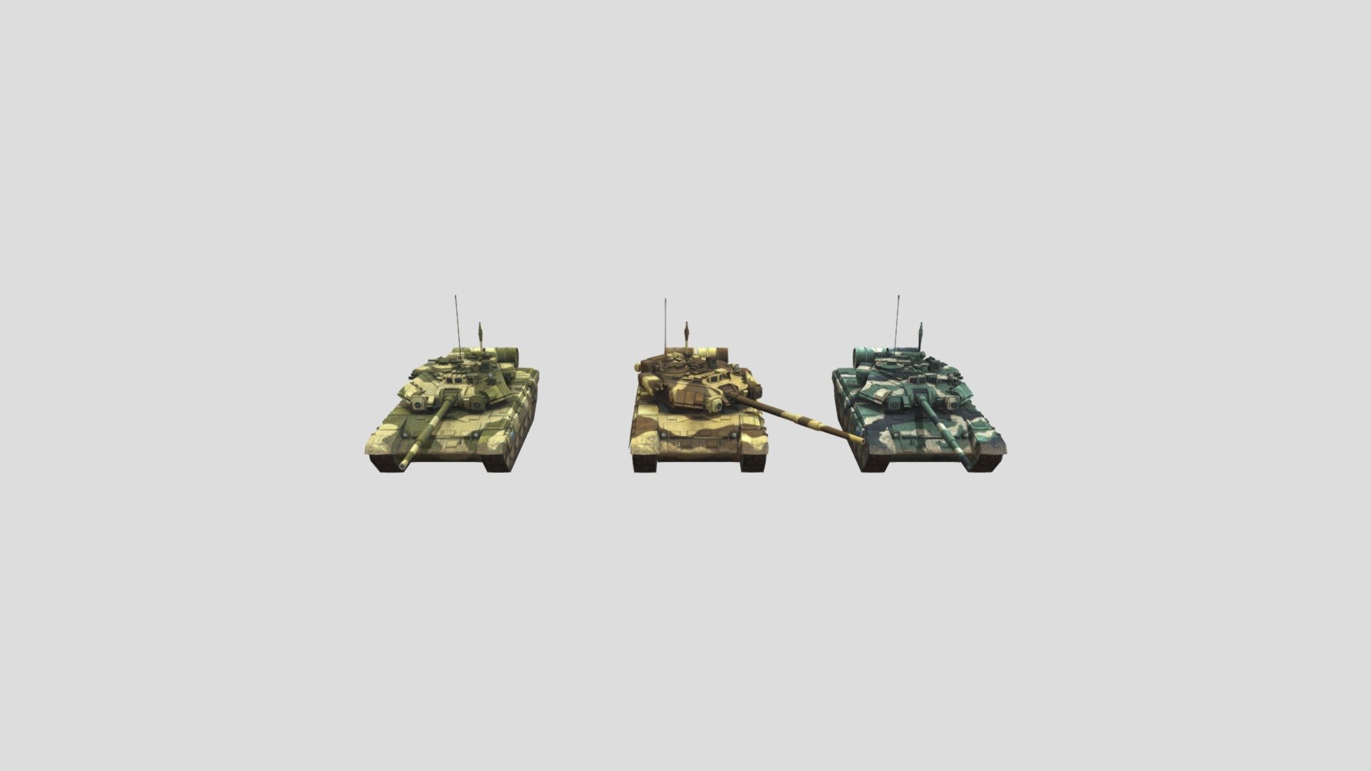 T-90 Tank - Tanque T-90 Ruso
Vehículo militar
Carro armado
Atención: Las orugas no se mueven. Las ruedas no giran
Attention: The caterpillars do not move. The wheels don't turn - T-90 Tank - Tanque T-90 Ruso - Download Free 3D model by Marianito 3d model