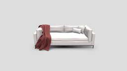 Couch for Archvis and AR sofa, couch, pillow, augmentedreality, realtime, blanket, furniture, ar, ncloth, substancepainter, substance, maya, interior