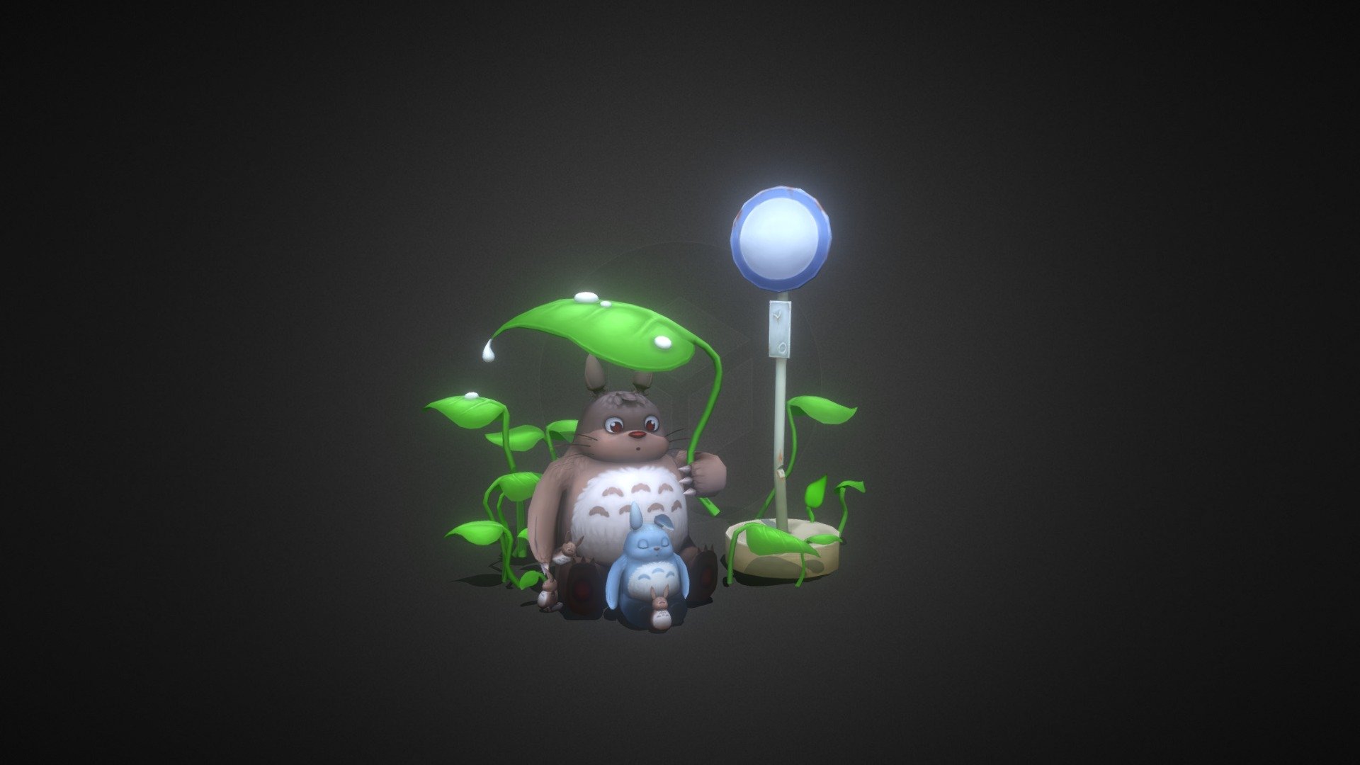 Totoro Fan art - Download Free 3D model by blueturtle 3d model