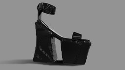 Chunky high block heels Goth sandal shoe