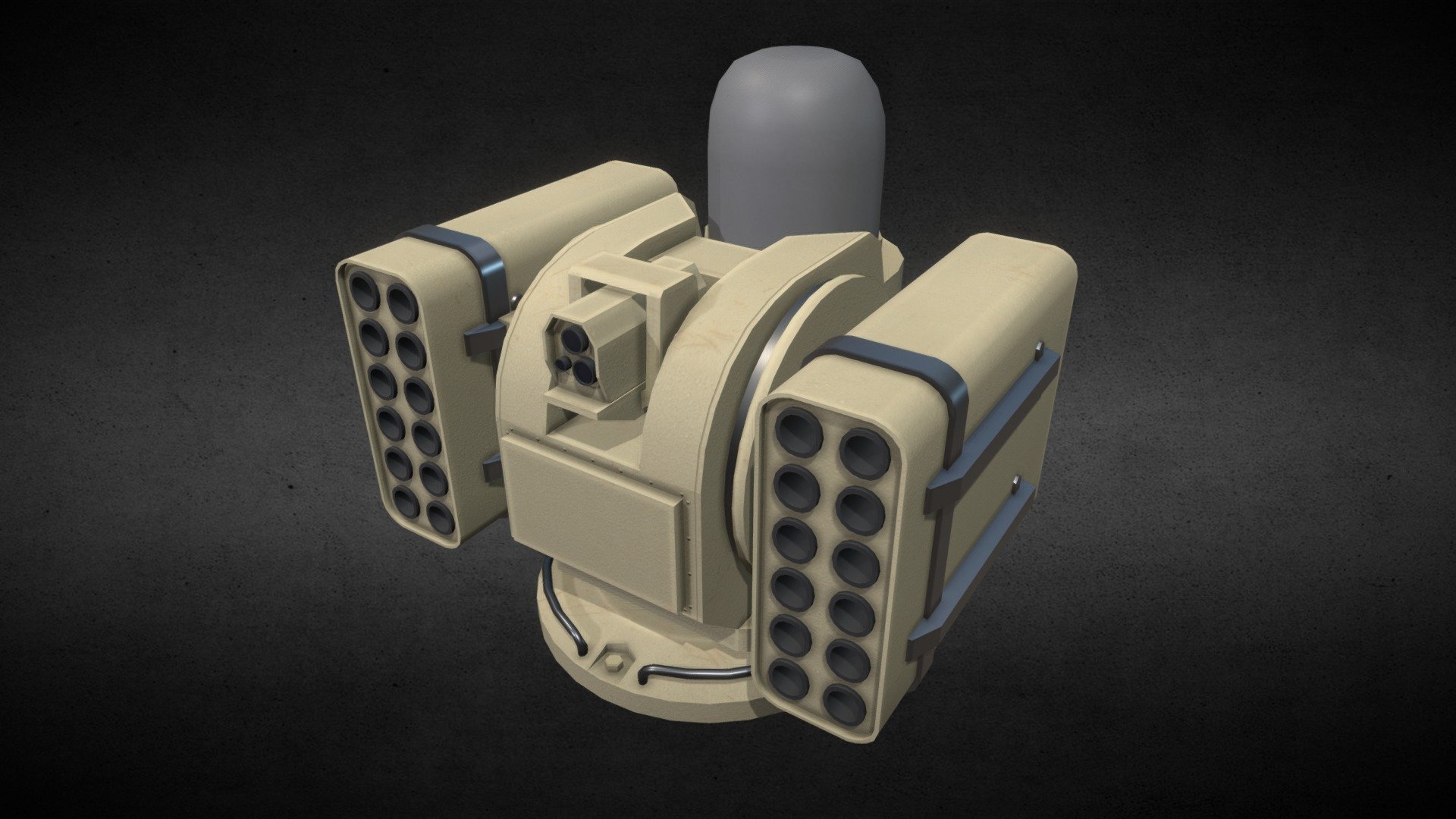 Turret with 2 missile pods - Missile Turret - 3D model by Obi-Wanya 3d model