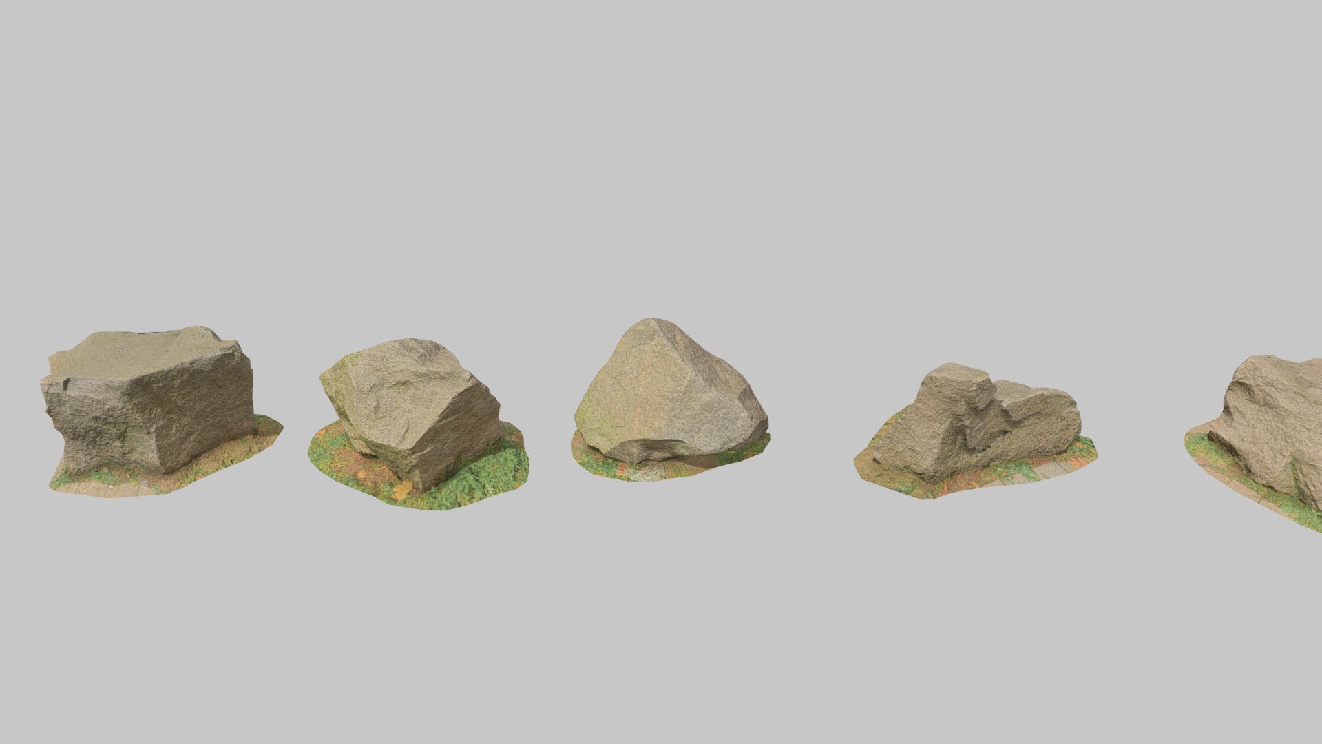 4K Shared  Rock/Stone Set: Fully processed PBR 3D scans: no light information, color-matched, etc 3d model