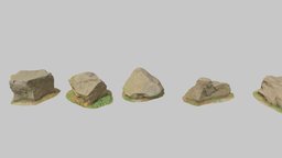 5x Rocks Set Stone collection Scan landscape, set, pack, collection, ready, park, cgi, 4k, boulder, nature, highress, photoscan, game, pbr, lowpoly, scan, stone, city, rock