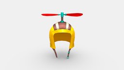 Cartoon Bamboo Dragonfly hat, flying, kids, cap, children, dragonfly, doll, clothes, crab, force, bamboo, lowpolymodel, handpainted, air, clothing