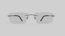 Rectangular Rimless Eyeglasses Low Poly PBR eye, modern, frame, rectangular, heart, half, classic, aviator, sunglasses, vr, ar, round, glasses, realistic, max, eyeglasses, shutter, gradient, polarized, glass, asset, game, 3d, pbr, low, poly, rimless, brownline, bug-eye