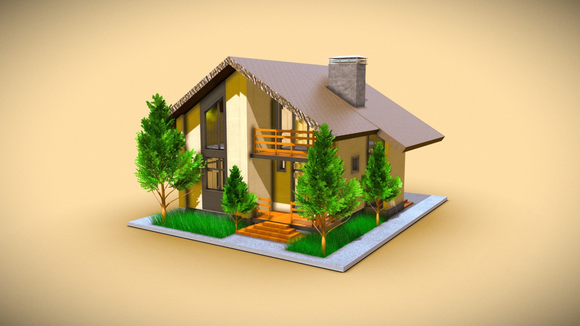 =============================================
Cartoon moderne house Scene
=============================================
High Quality Cartoon moderne house Scene 
Ready for your Movies, TV, advertising, etc. 

File Format:

Blender 2022 | Native Format
FBX | Multi Format

Model:

Clean topology based on quads 

It also contains a lot of high-detailed Street elements
The groups named clearly in the outline and corresponding to each display layer

Texture and shader:

All models are completely UVunwrapped
Nearly 90% of models use PBR textures
Texture format is jpg and png

Texture resolution of the building models is 4K (including multi-tiled UV) 

Render:

The preview images are rendered with cycle in blender  2022.
Lights and Render setting are included in the blender scene.
Just open and render.

Note:

The texture file is a bit large, so I compressed the texture into several volumes
please pay attention when decompressing it.

turbosqued :
link :  https://www.artstation.com/artwork/nEvd1r - 3D model moderne-house - Buy Royalty Free 3D model by IMAKTeck-3D (@Lynda.Tinhinane) 3d model