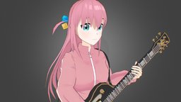 Bocchi the Rock-Hitori Gotou animegirl, blender3d, bocchi