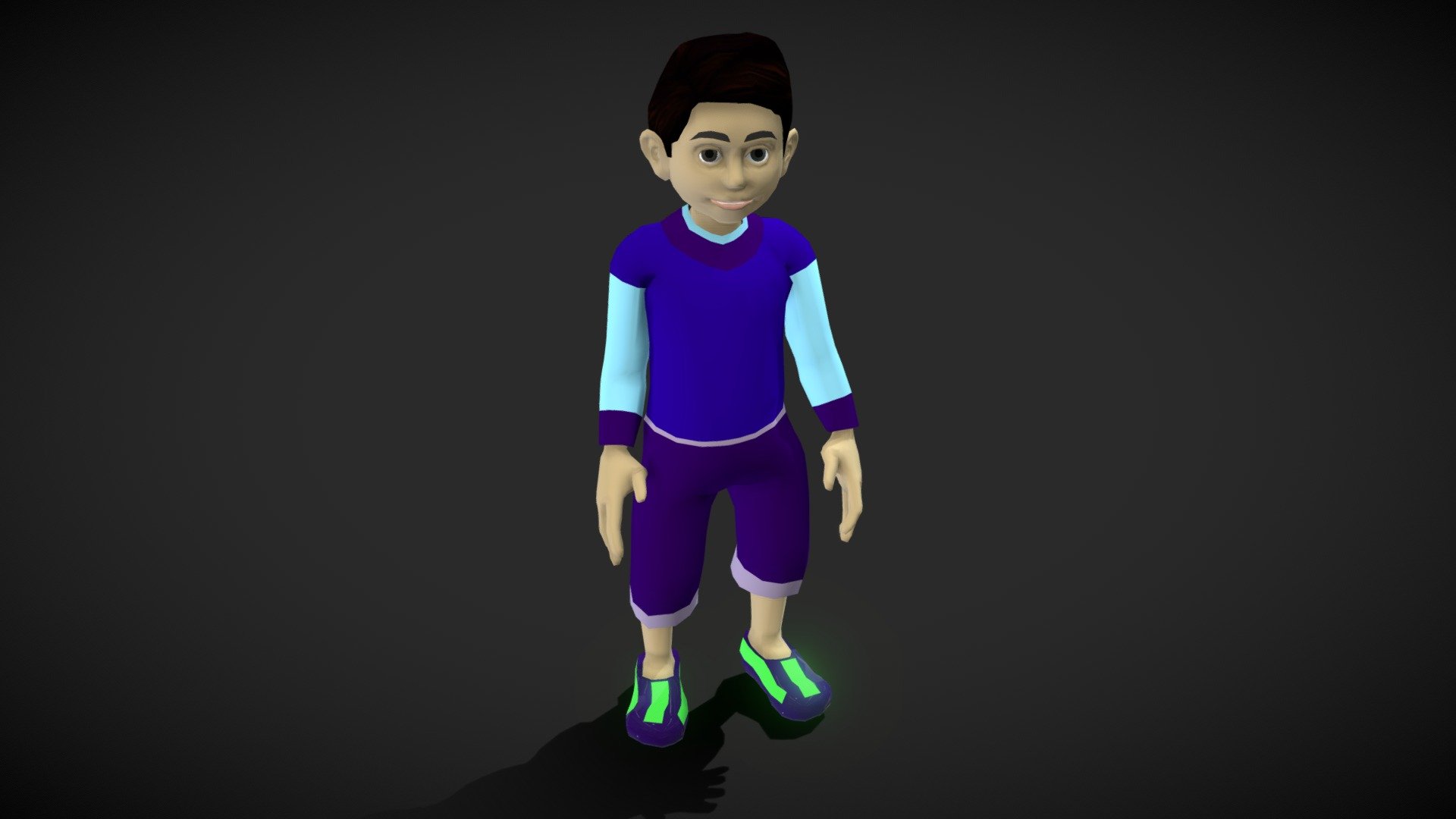 This is an animation cartoon Boy and Girl character lowpolys:
- Boy ( 3511 polys)
It comes with 9 animation: Idle, walk1, walk2, run, step1,step2,step3,step4,step5 - Cartoon Boy - Buy Royalty Free 3D model by vustudios 3d model