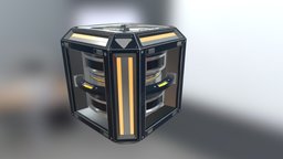 Scifi Props Octagon Crate Loot box object, crate, fiction, barrel, future, chest, treasure, loot, chamber, science, box, metallic, lootbox, asset, game, low, poly, futuristic, ship, container, space, spaceship