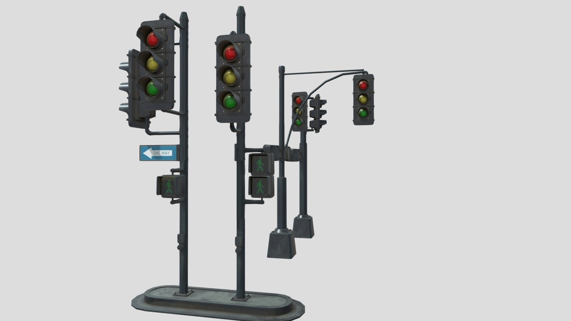 traffic lights with 4k pbr texture clean and dirty textures well uv unwrapped 4k textures includes clean and dirty textures - traffic lights with 4k texture clean and dirty - Buy Royalty Free 3D model by topchannel1on1 3d model