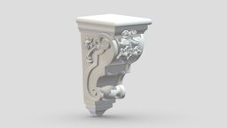 Scroll Corbel 35 stl, room, printing, set, element, luxury, console, architectural, detail, column, module, pack, ornament, molding, cornice, carving, classic, decorative, bracket, capital, decor, print, printable, baroque, classical, kitbash, pearlworks, architecture, 3d, house, decoration, interior, wall, pearlwork