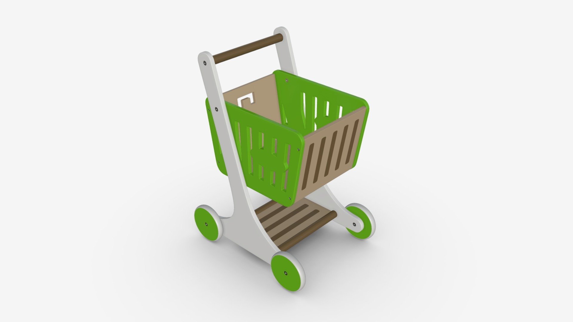 Market wooden shopping trolley - Buy Royalty Free 3D model by HQ3DMOD (@AivisAstics) 3d model