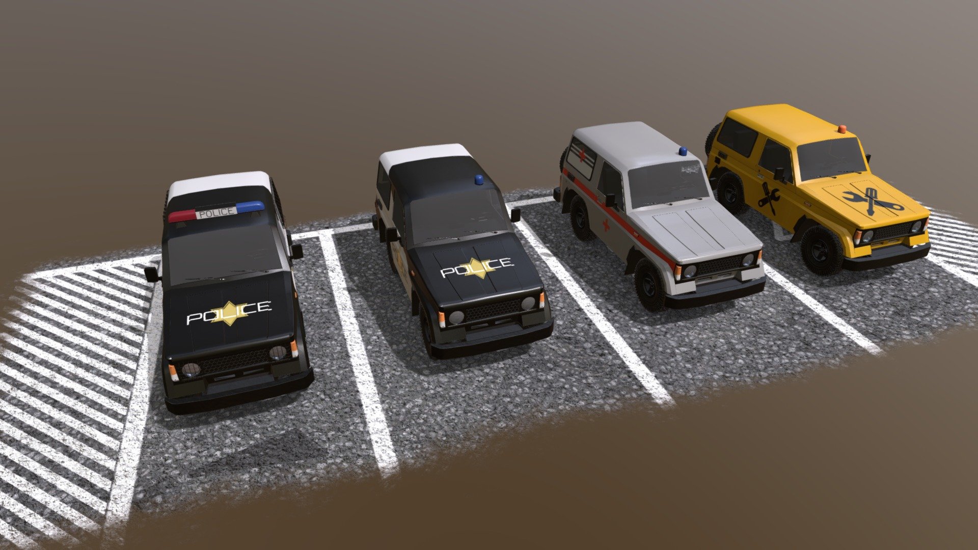 Vehicle Mini Pack 4.1 #LPVMP

SUV 3-door from pack part 4 with varying textures and small details.






Low Poly Vehicle Mini Pack

Low Poly Vehicle Mini Pack 2

Low Poly Vehicle Mini Pack 3

Low Poly Vehicle Mini Pack 4

Low Poly Vehicle Mini Pack 4.2

Low Poly Vehicle Mini Pack 4.3

More lpvmp here! - Low Poly Vehicle Mini Pack 4.1 - Download Free 3D model by Vladek (@vladek27) 3d model