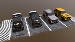 Low Poly Vehicle Mini Pack 4.1 police, mechanic, suv, ambulance, road, medic, game-ready, game-asset, blender3dmodel, low-poly-model, police-car, low-poly, lowpoly, low, fake-interior, lpvmp