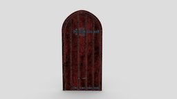 Castle Door 07 Low Poly Realistic gate, castle, wooden, dungeon, retro, medieval, unreal, era, antique, rusted, ready, gothic, prison, jail, middle, realistic, old, fortress, engine, age, real, aged, unity, game, 3d, pbr, low, poly, church, door