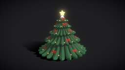 Stylized Christmas Tree tree, green, lights, winter, fun, prop, santa, xmas, christmas, gift, festival, holiday, props, ferry, gifts, game-ready, newyear, celebration, stylized, decoration, fantasy